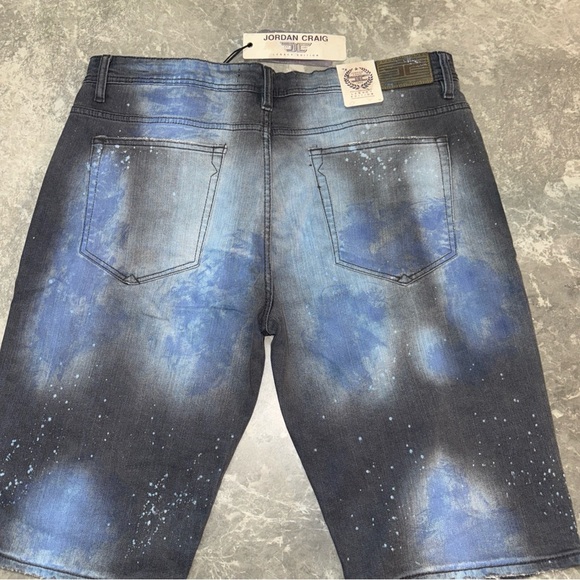 Jordan Craig Blue Distressed Jean Shorts - Picture 4 of 7